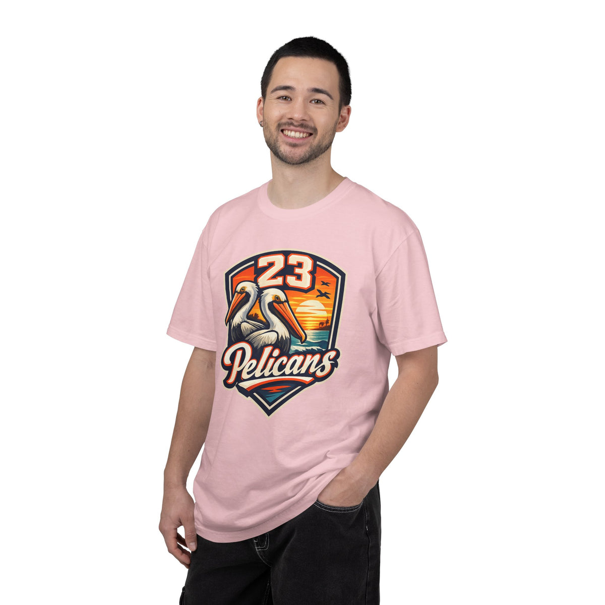 Spirit 23 Tee – Pelicans & Palm Graphic T-Shirt | Pelican Signal | 23 Pelicans