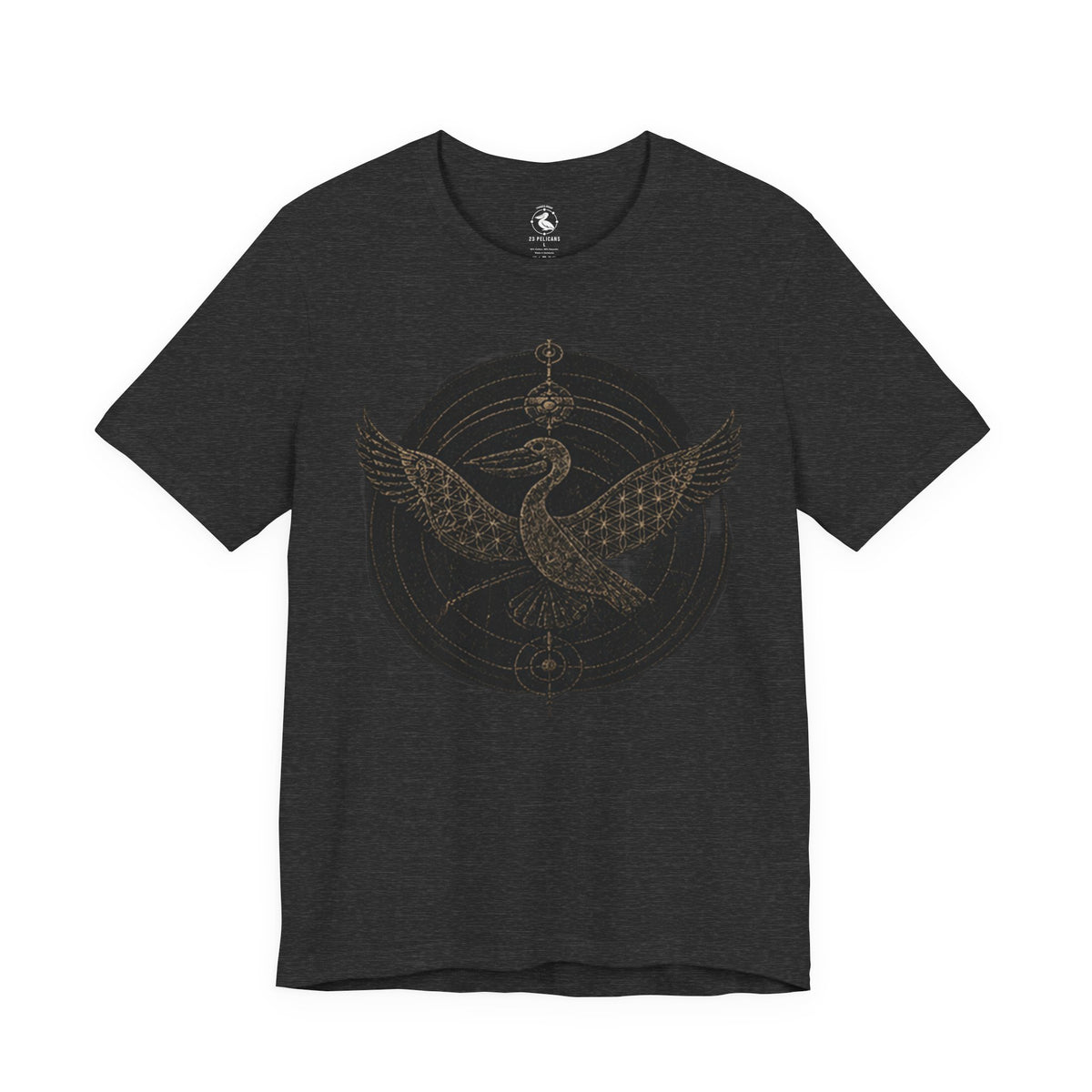 23 Pelicans Crop Circle Tee | Sacred Geometry Pelican Shirt | Premium Mystery Streetwear - fainted variant