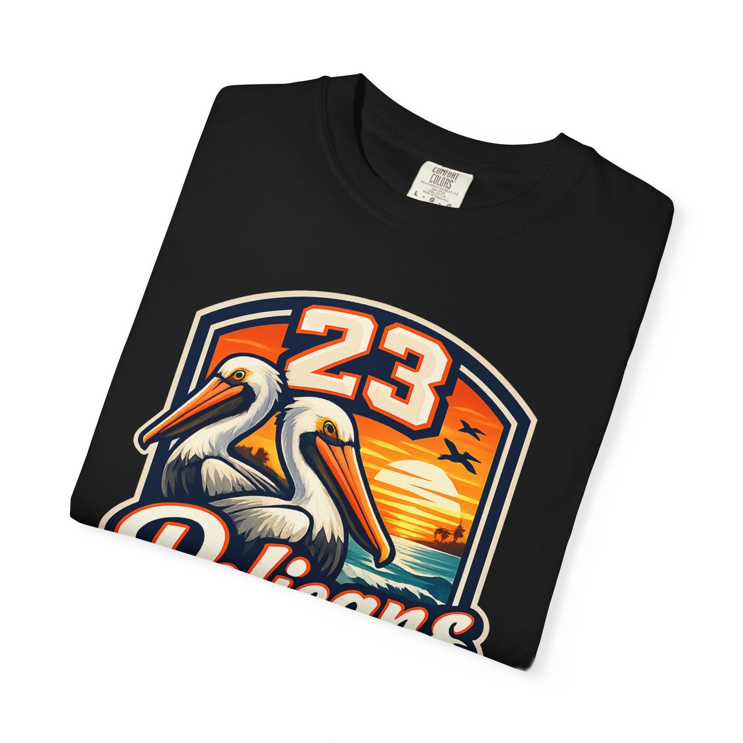 Spirit 23 Tee – Pelicans & Palm Graphic T-Shirt | Pelican Signal | 23 Pelicans