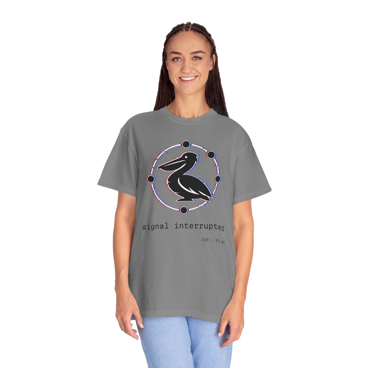 23 Pelicans Glitch Signal Tee | Minimal Distortion Logo Shirt | Glitch Reality Collection