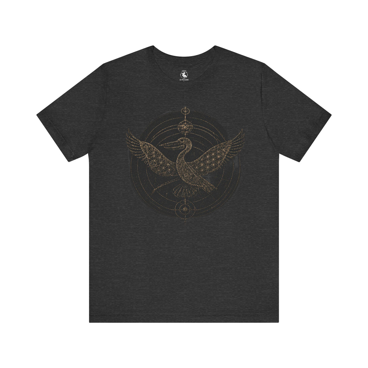 23 Pelicans Crop Circle Tee | Sacred Geometry Pelican Shirt | Premium Mystery Streetwear - fainted variant