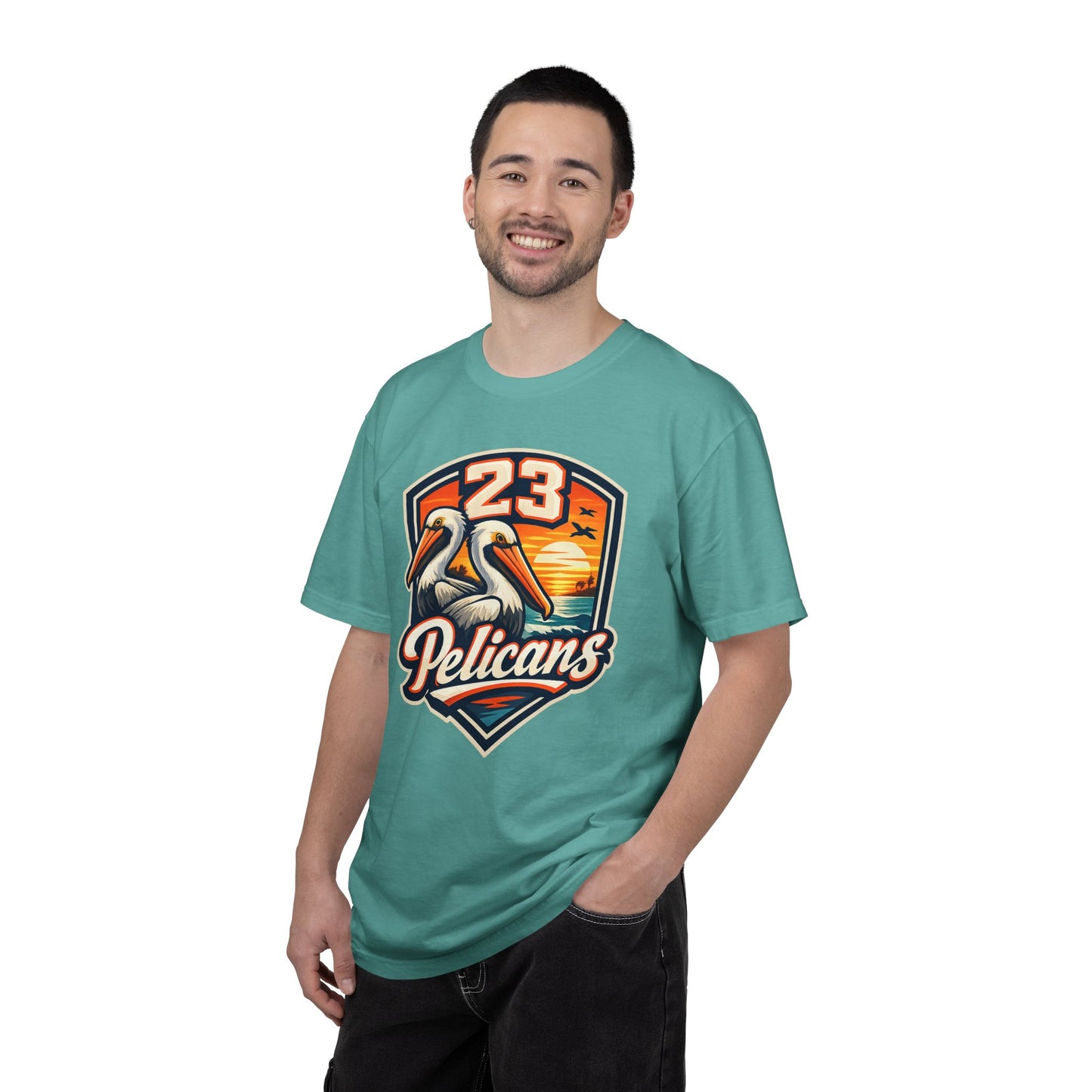 Spirit 23 Tee – Pelicans & Palm Graphic T-Shirt | Pelican Signal | 23 Pelicans