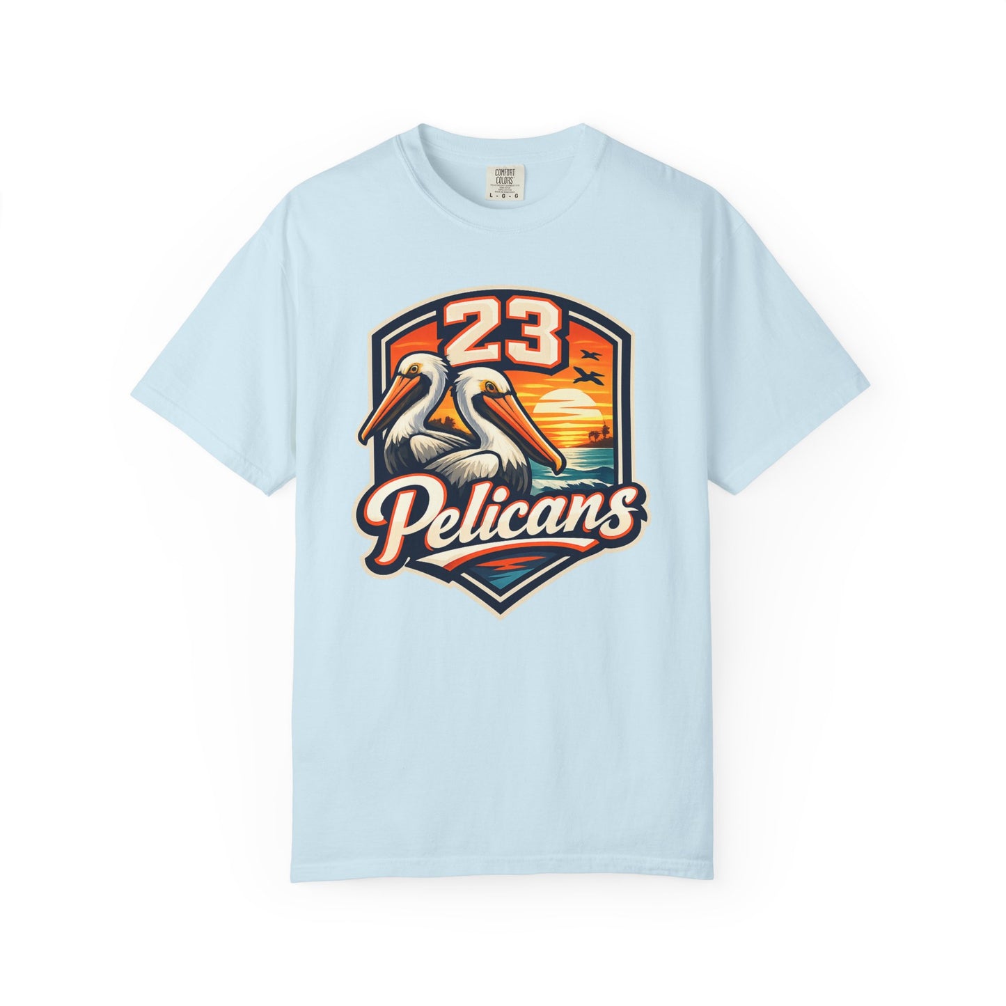 Spirit 23 Tee – Pelicans & Palm Graphic T-Shirt | Pelican Signal | 23 Pelicans