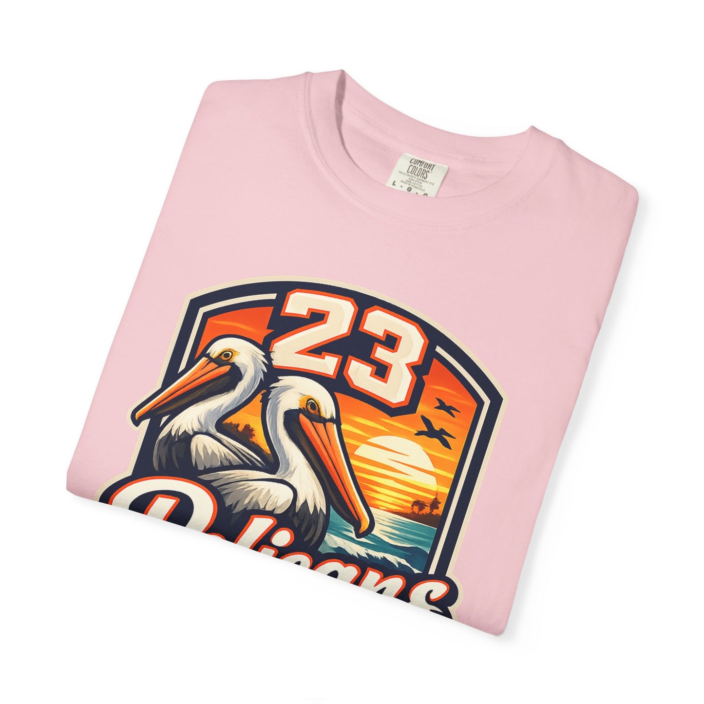 Spirit 23 Tee – Pelicans & Palm Graphic T-Shirt | Pelican Signal | 23 Pelicans