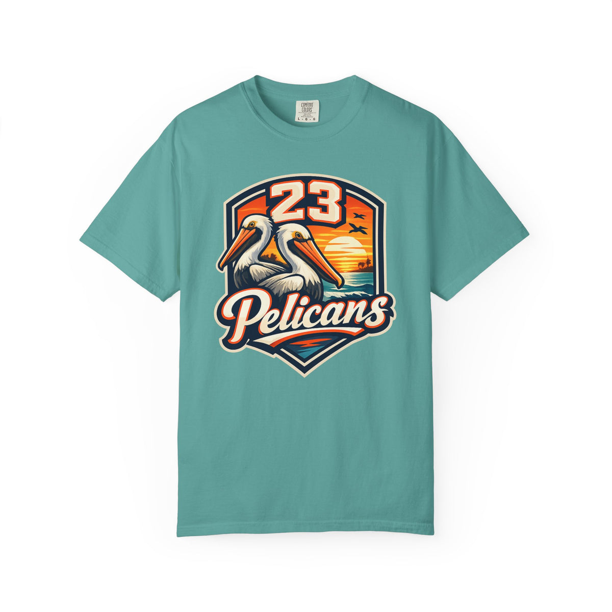 Spirit 23 Tee – Pelicans & Palm Graphic T-Shirt | Pelican Signal | 23 Pelicans