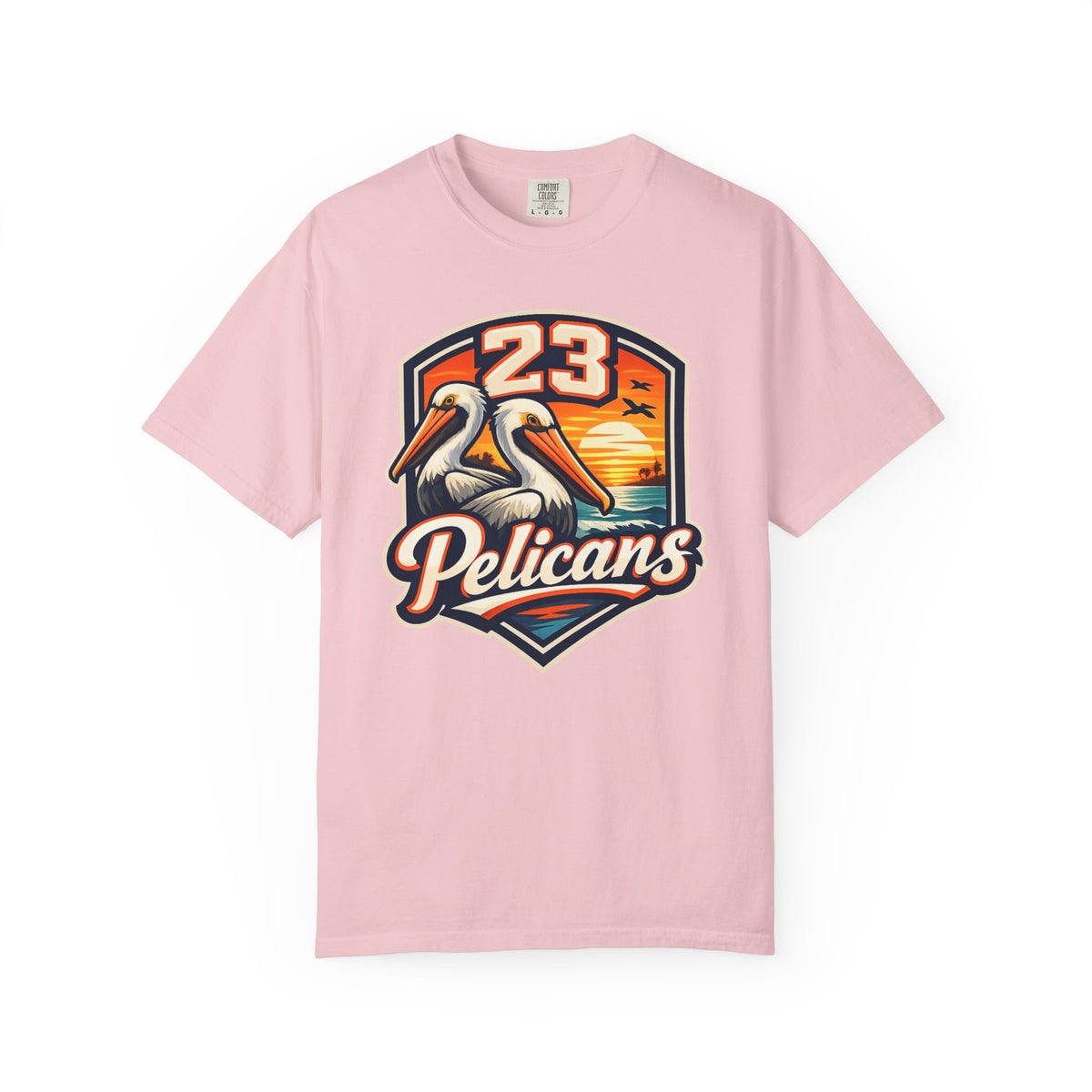 Spirit 23 Tee – Pelicans & Palm Graphic T-Shirt | Pelican Signal | 23 Pelicans