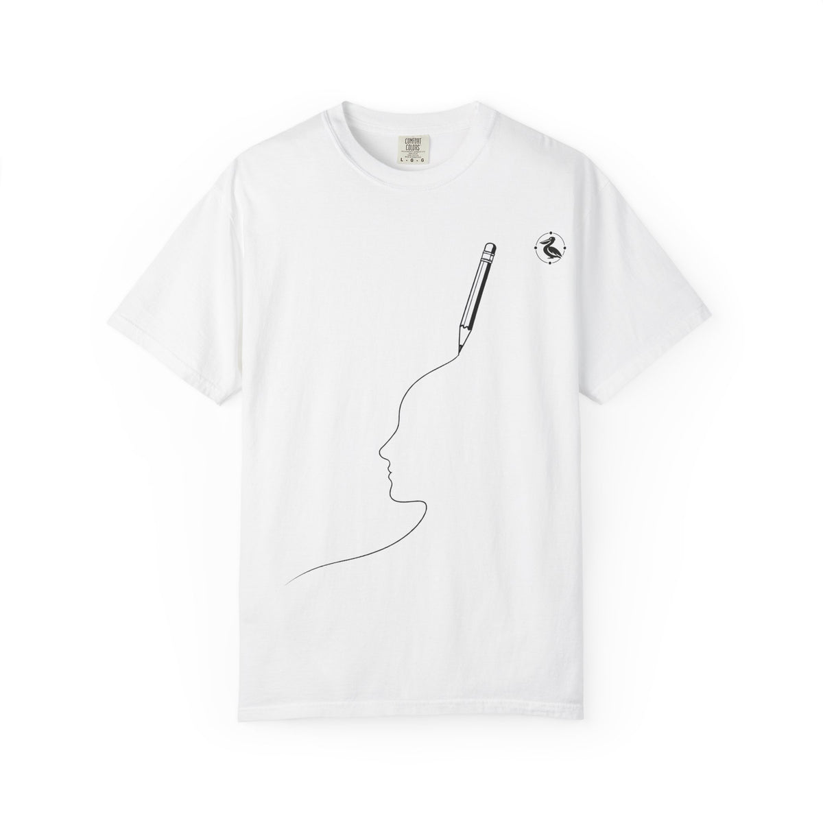 T-Shirt — Minimalist Pencil Head Outline Tee