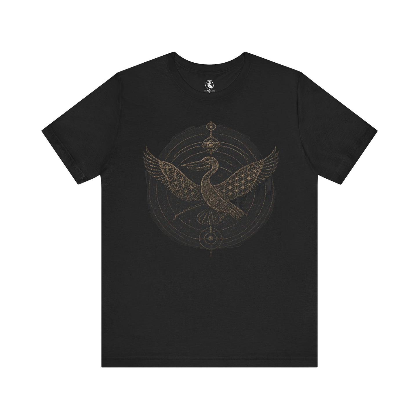 23 Pelicans Crop Circle Tee | Sacred Geometry Pelican Shirt | Premium Mystery Streetwear - fainted variant