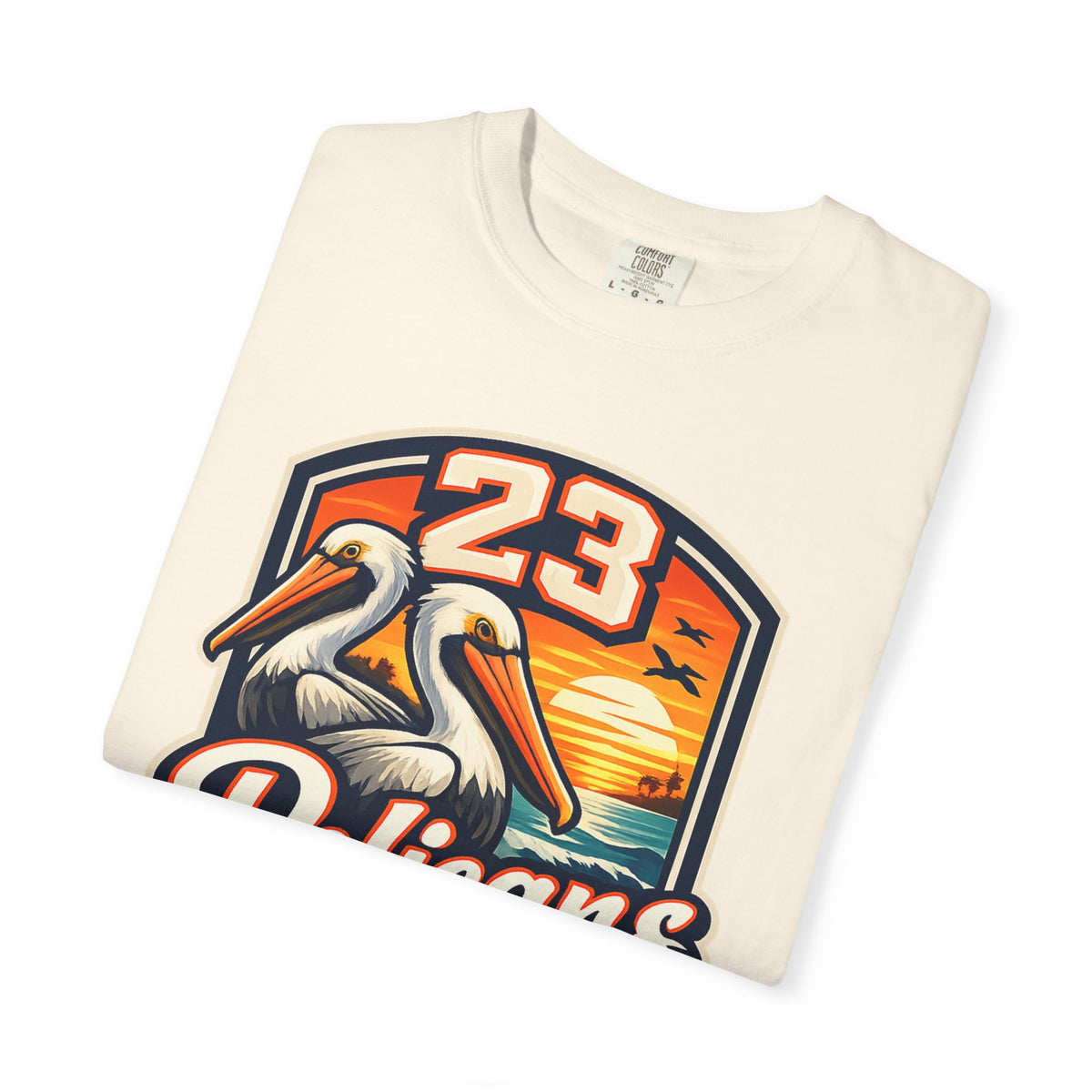 Spirit 23 Tee – Pelicans & Palm Graphic T-Shirt | Pelican Signal | 23 Pelicans