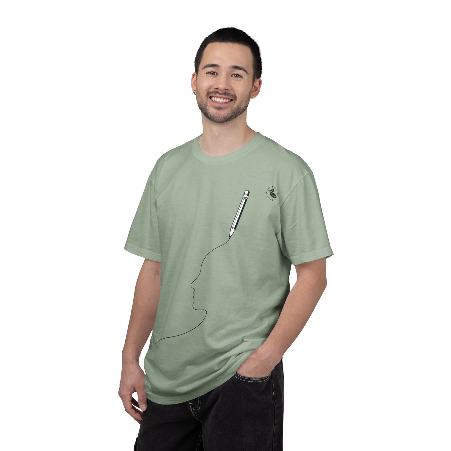 T-Shirt — Minimalist Pencil Head Outline Tee