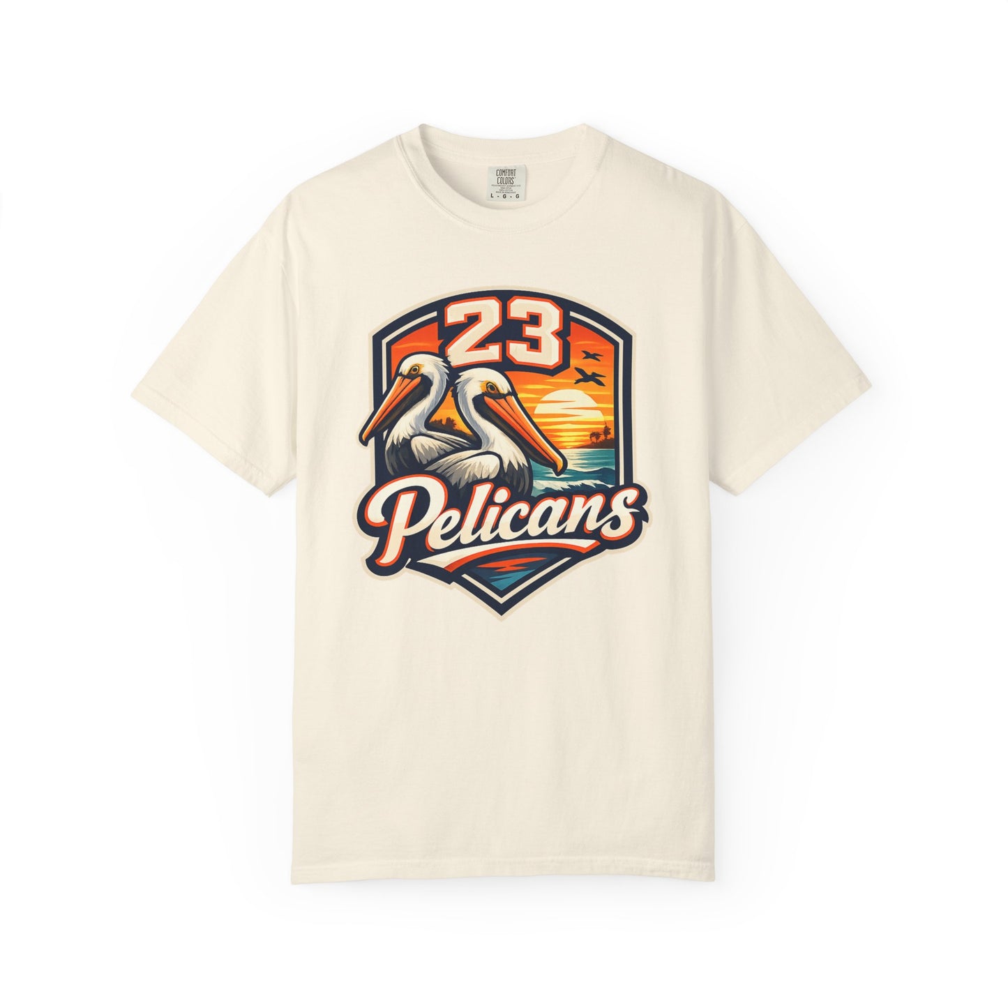 Spirit 23 Tee – Pelicans & Palm Graphic T-Shirt | Pelican Signal | 23 Pelicans