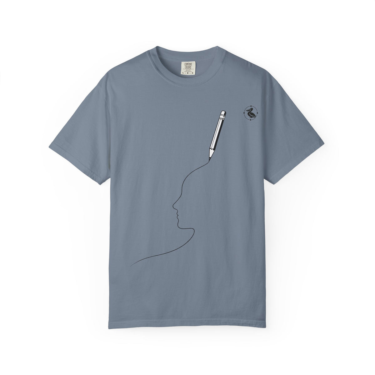 T-Shirt — Minimalist Pencil Head Outline Tee