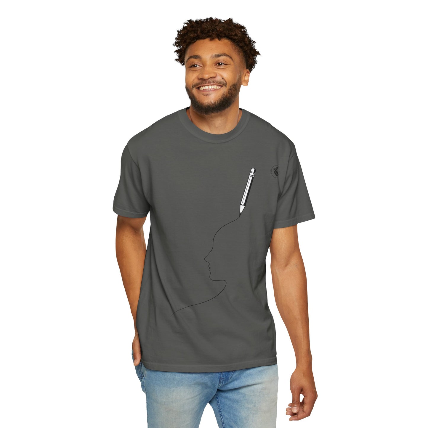 T-Shirt — Minimalist Pencil Head Outline Tee