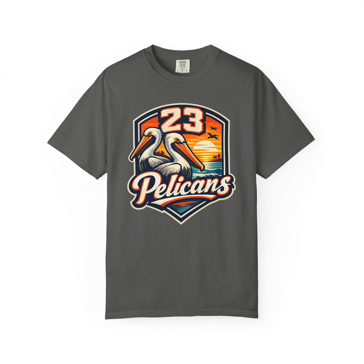 Spirit 23 Tee – Pelicans & Palm Graphic T-Shirt | Pelican Signal | 23 Pelicans