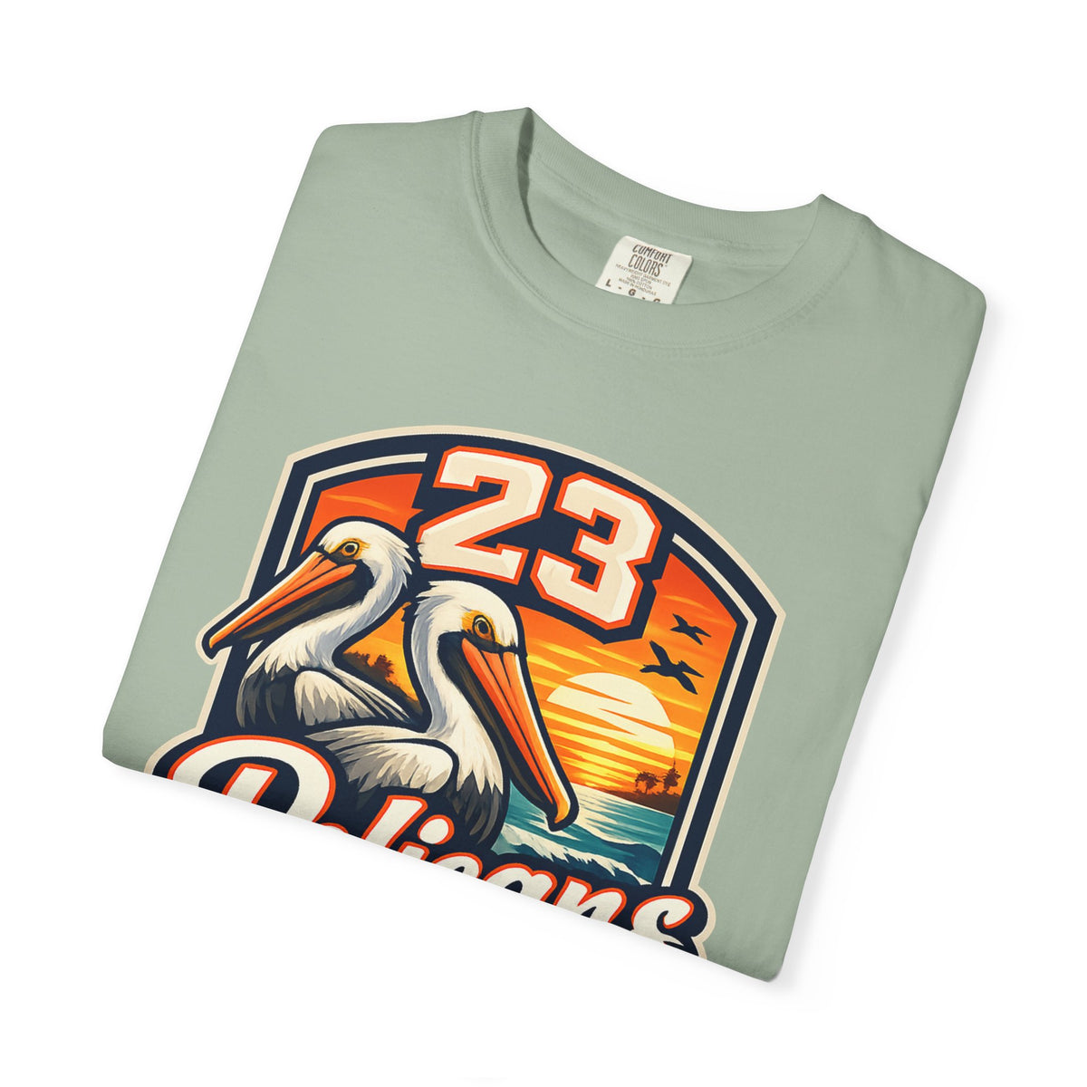 Spirit 23 Tee – Pelicans & Palm Graphic T-Shirt | Pelican Signal | 23 Pelicans