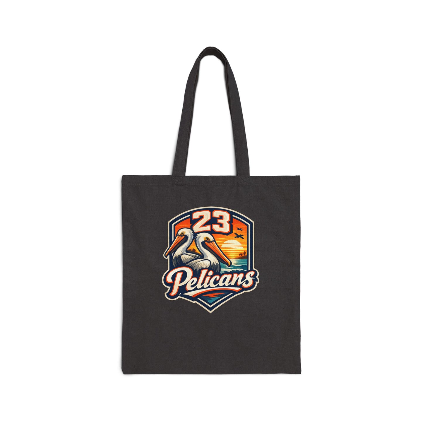 Spirit 23 Tote Bag – Pelicans & Palm Graphic | Pelican Signal | 23 Pelicans
