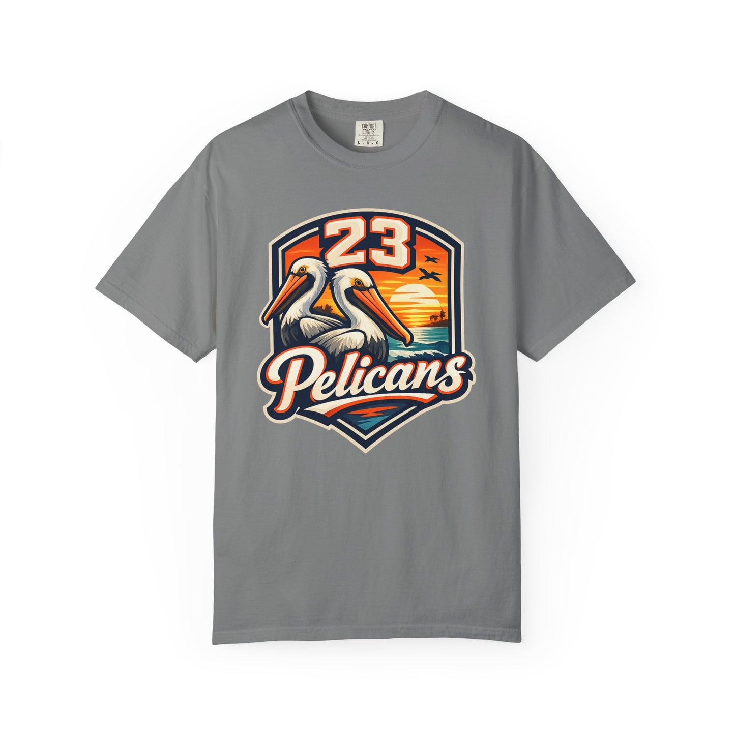 Spirit 23 Tee – Pelicans & Palm Graphic T-Shirt | Pelican Signal | 23 Pelicans