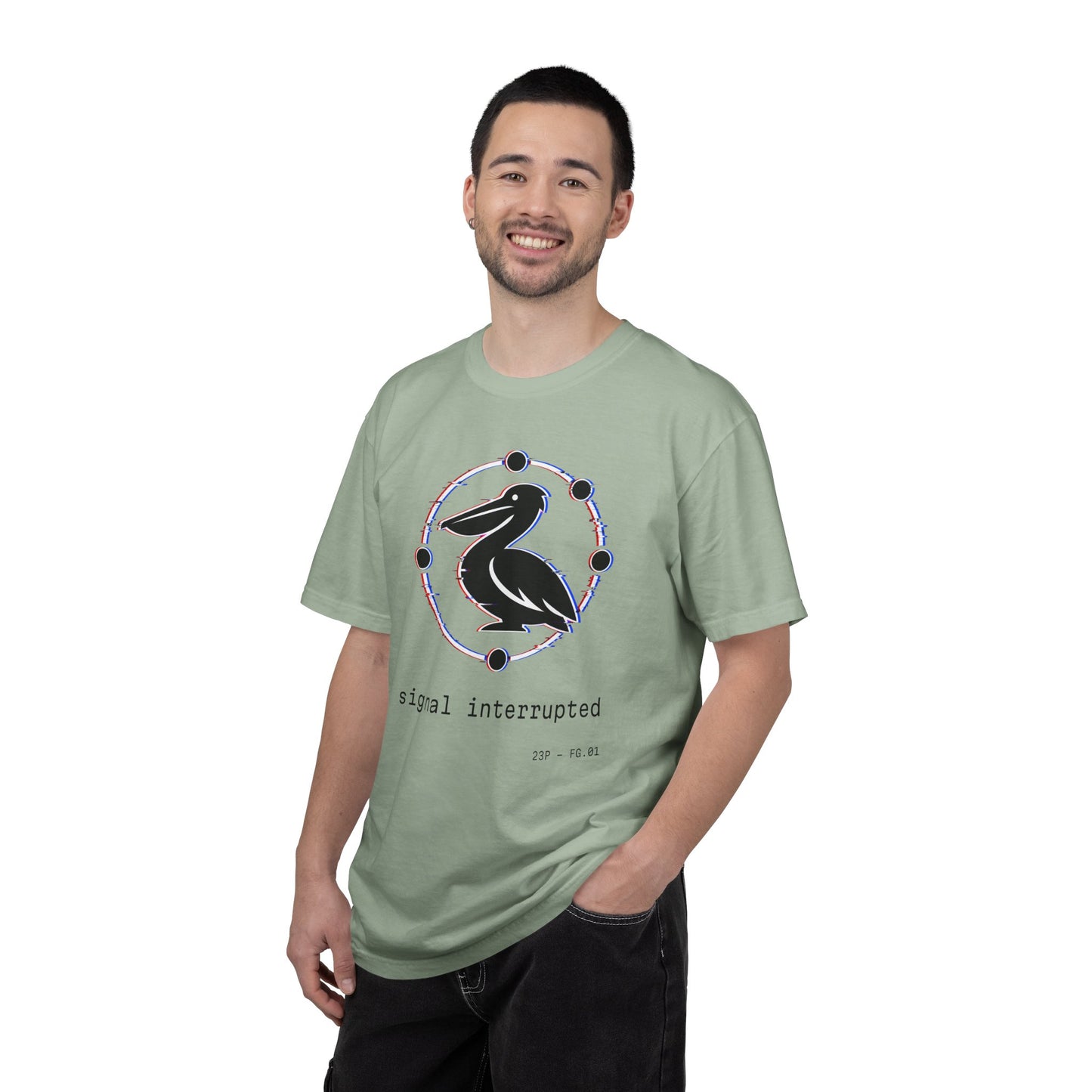 23 Pelicans Glitch Signal Tee | Minimal Distortion Logo Shirt | Glitch Reality Collection