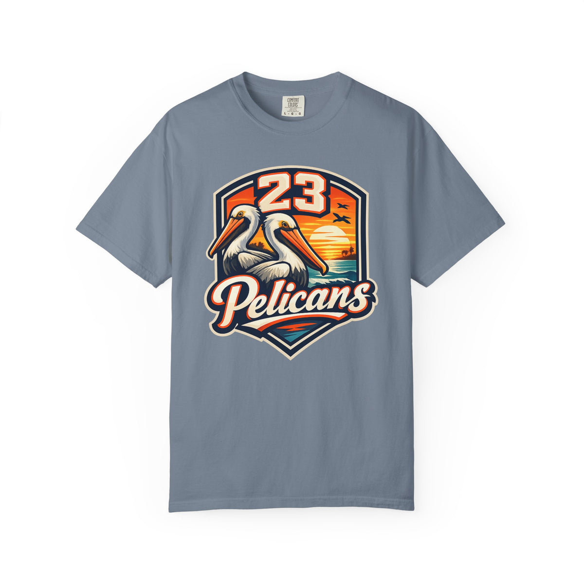Spirit 23 Tee – Pelicans & Palm Graphic T-Shirt | Pelican Signal | 23 Pelicans
