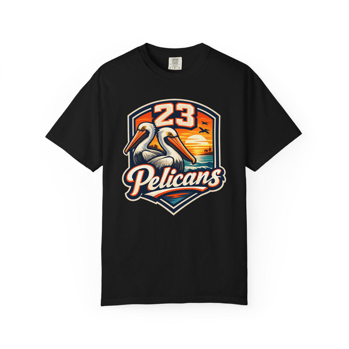 Spirit 23 Tee – Pelicans & Palm Graphic T-Shirt | Pelican Signal | 23 Pelicans