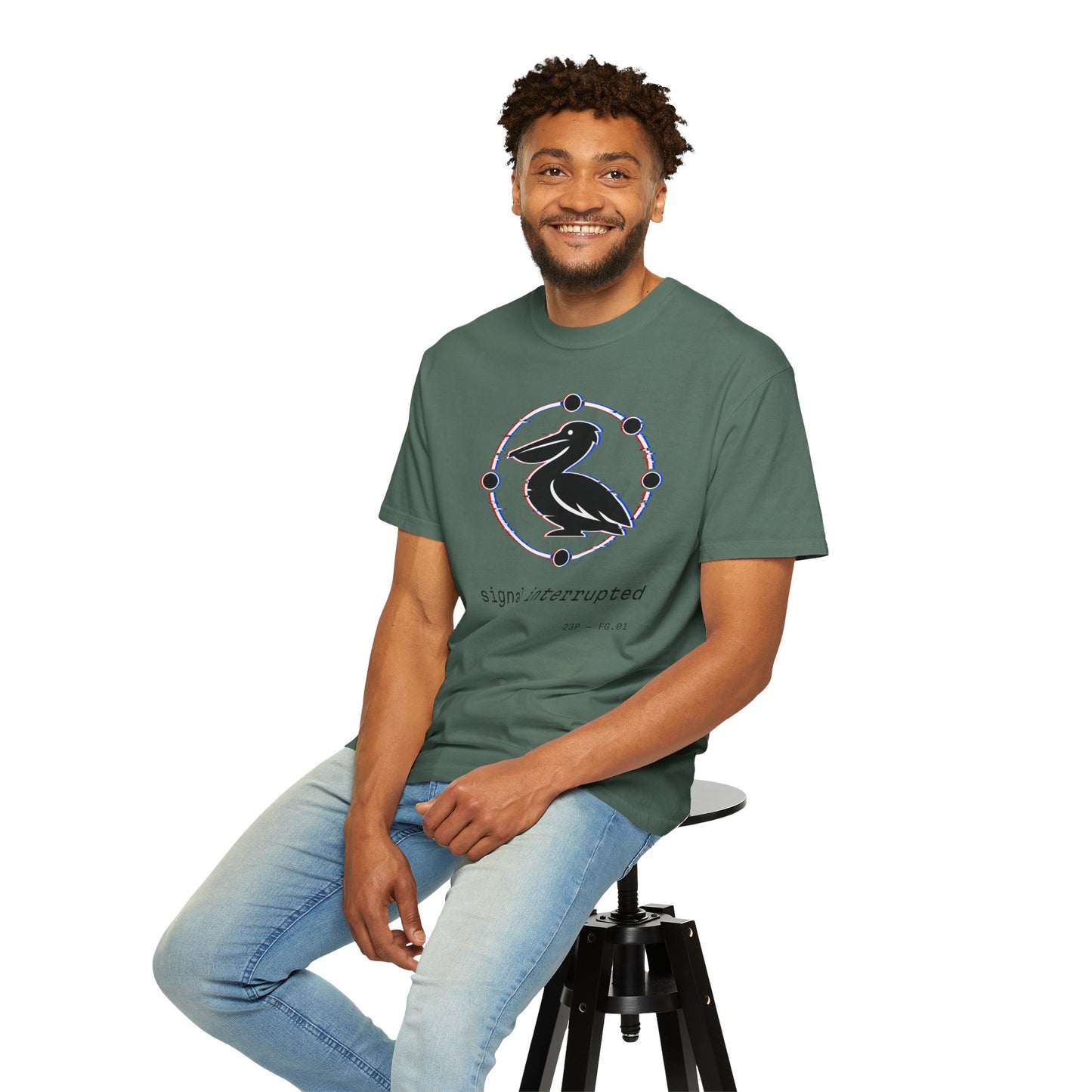 23 Pelicans Glitch Signal Tee | Minimal Distortion Logo Shirt | Glitch Reality Collection