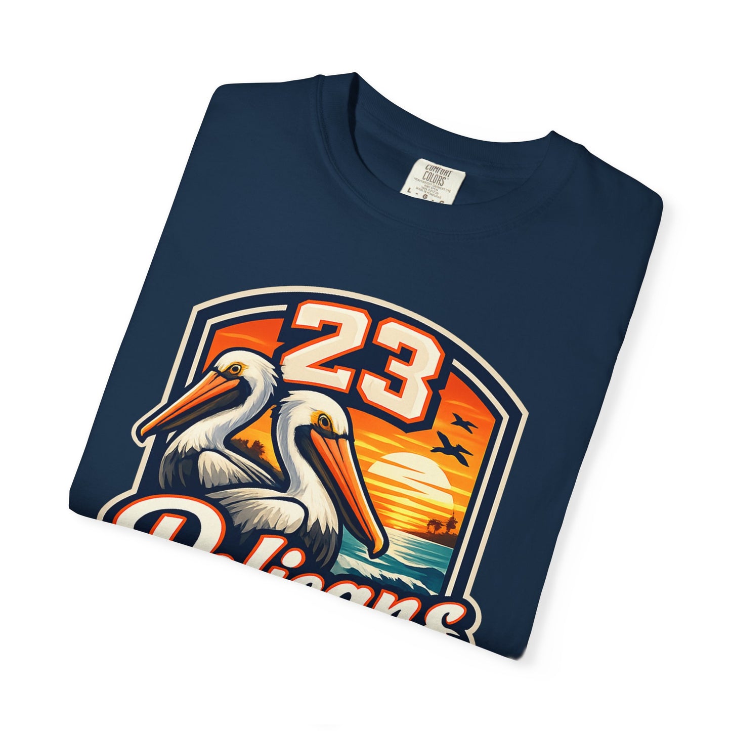 Spirit 23 Tee – Pelicans & Palm Graphic T-Shirt | Pelican Signal | 23 Pelicans