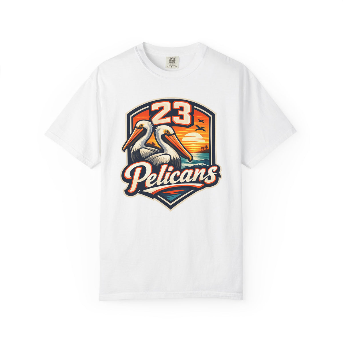 Spirit 23 Tee – Pelicans & Palm Graphic T-Shirt | Pelican Signal | 23 Pelicans