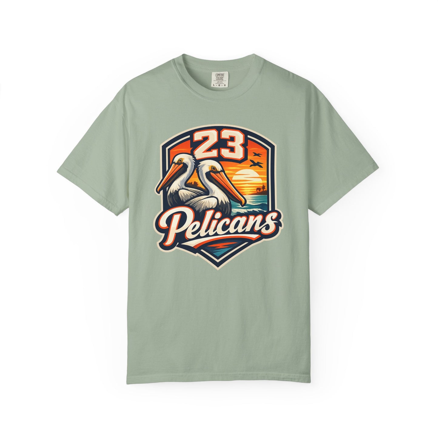 Spirit 23 Tee – Pelicans & Palm Graphic T-Shirt | Pelican Signal | 23 Pelicans