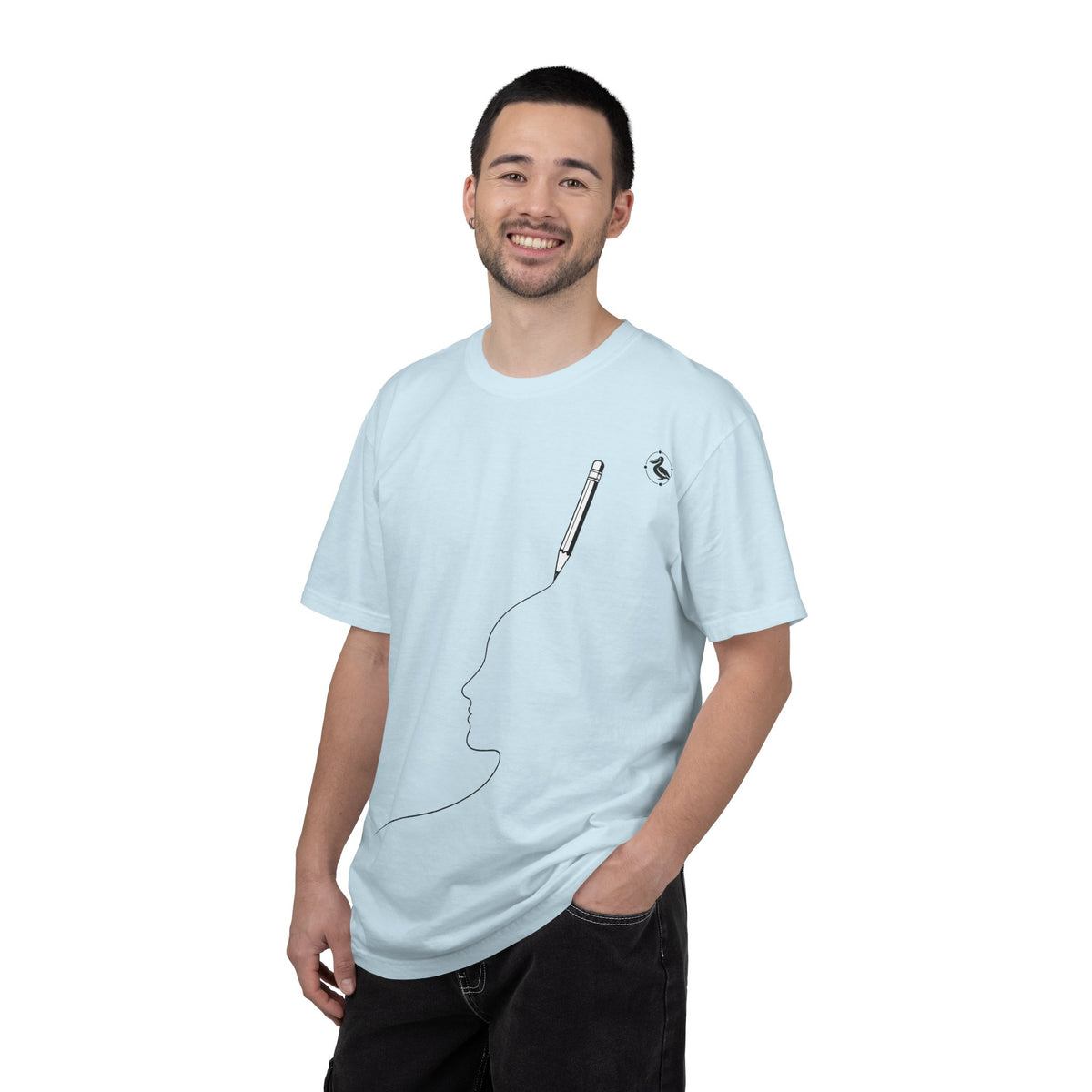 T-Shirt — Minimalist Pencil Head Outline Tee