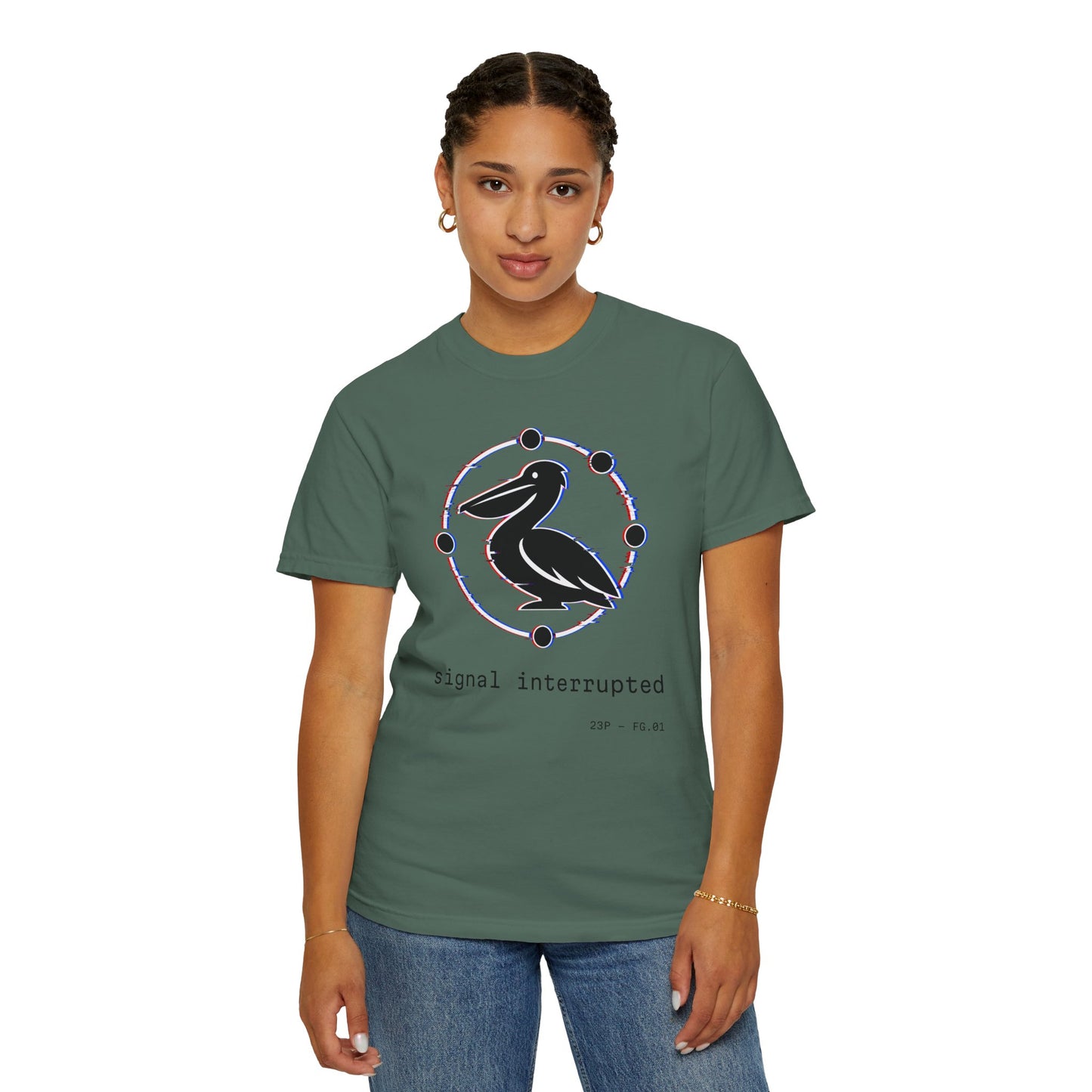 23 Pelicans Glitch Signal Tee | Minimal Distortion Logo Shirt | Glitch Reality Collection