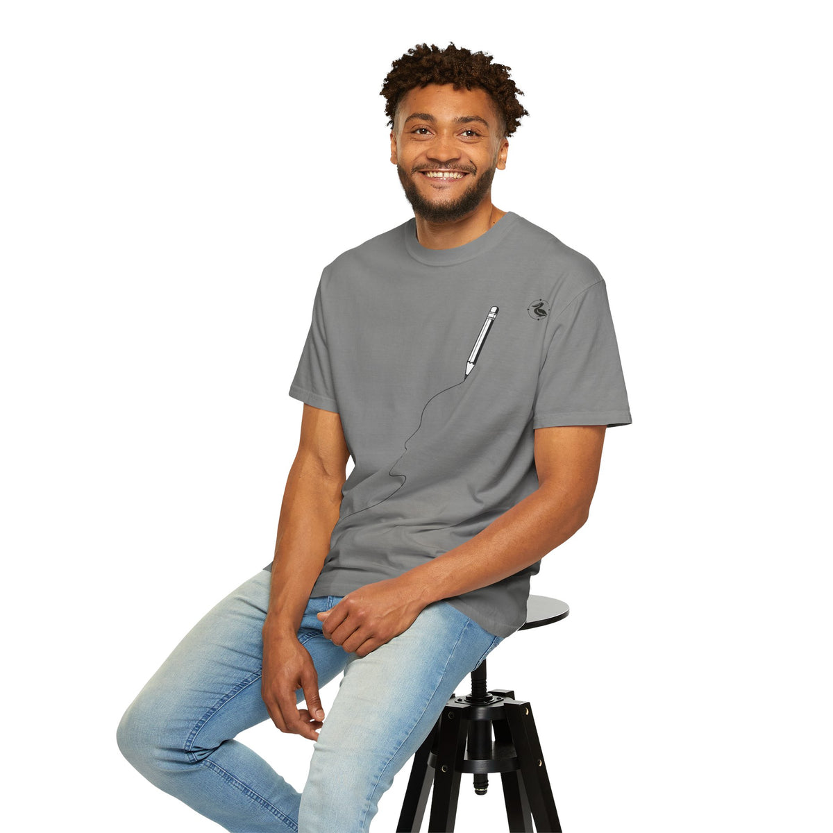 T-Shirt — Minimalist Pencil Head Outline Tee