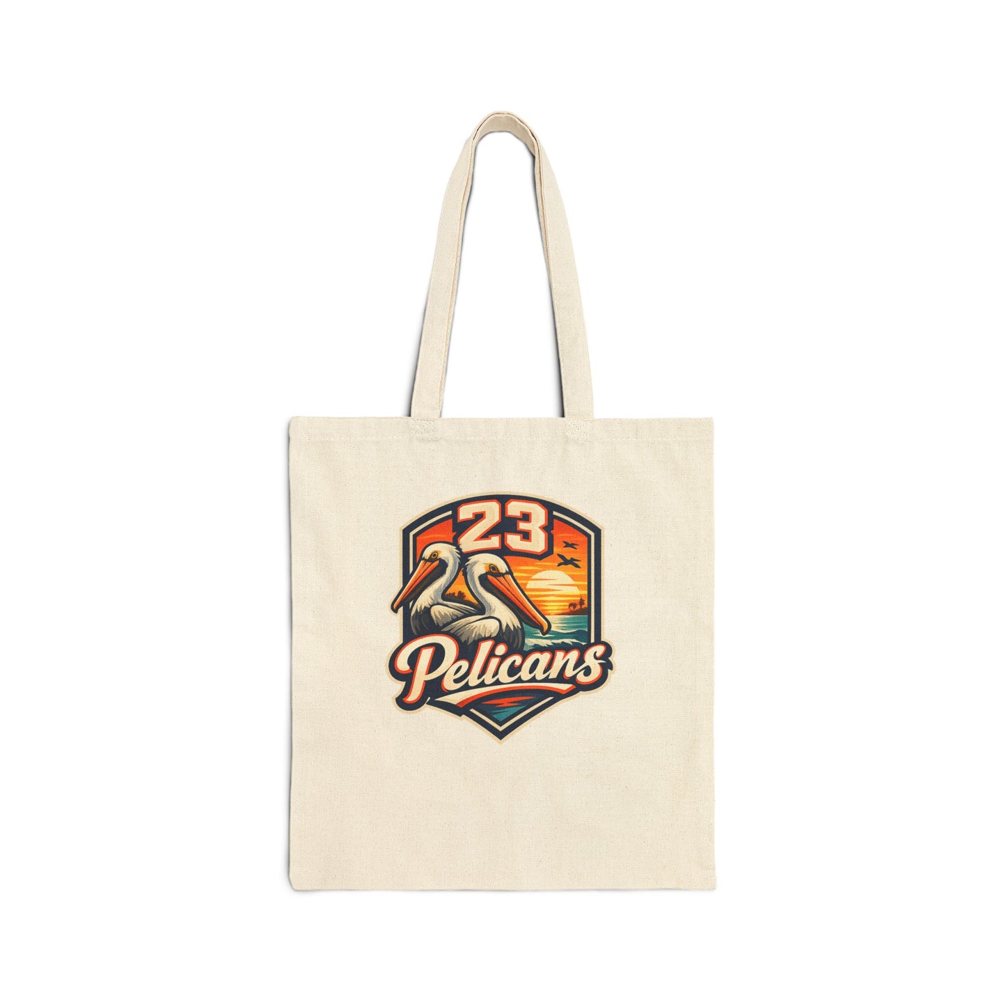 Spirit 23 Tote Bag – Pelicans & Palm Graphic | Pelican Signal | 23 Pelicans