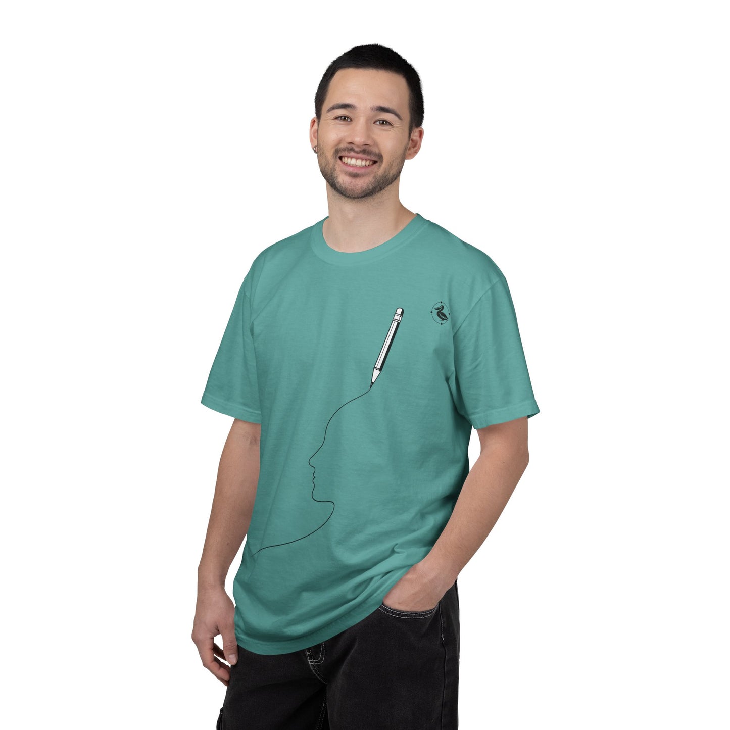 T-Shirt — Minimalist Pencil Head Outline Tee