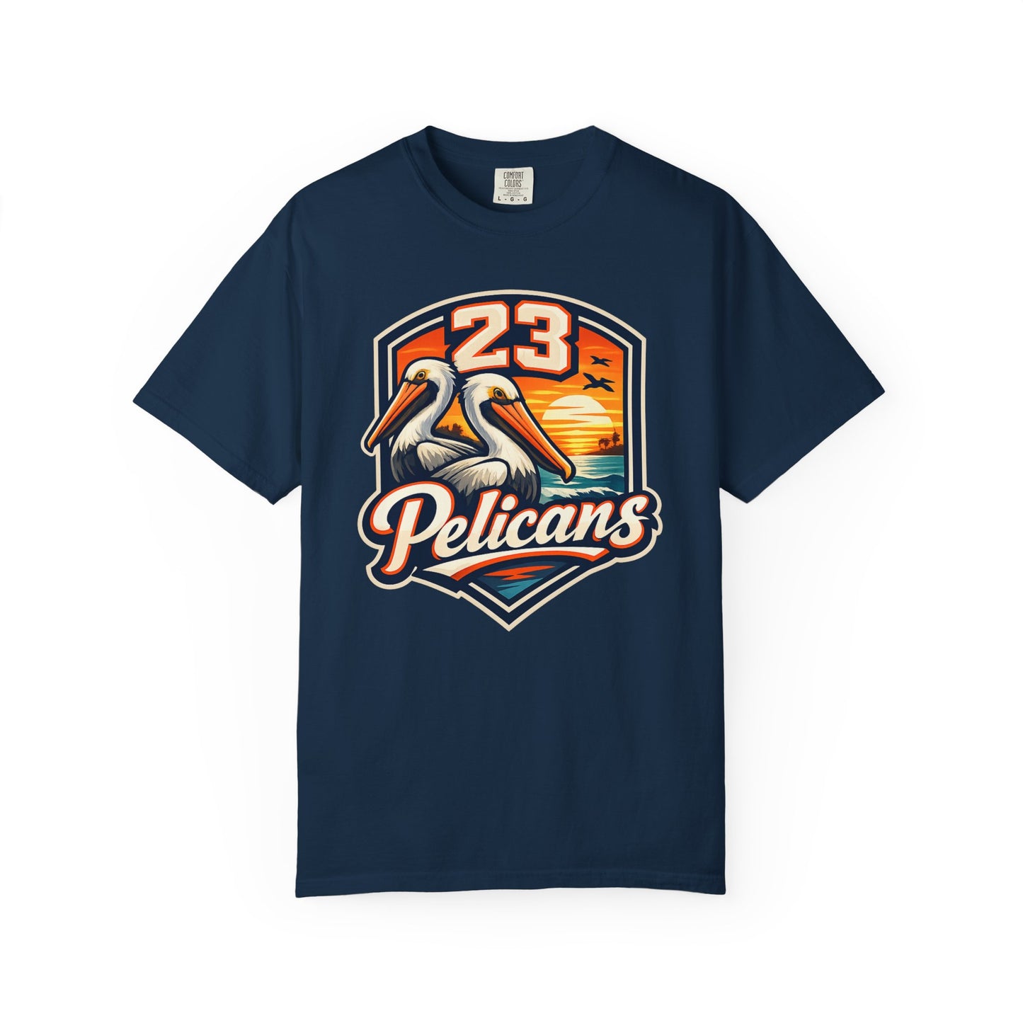 Spirit 23 Tee – Pelicans & Palm Graphic T-Shirt | Pelican Signal | 23 Pelicans