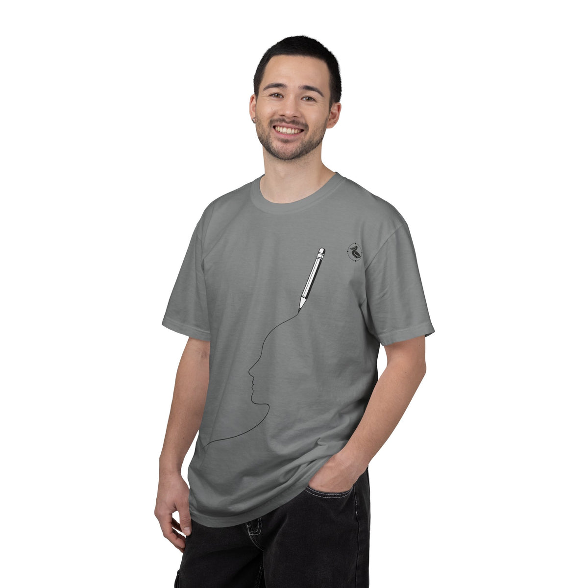 T-Shirt — Minimalist Pencil Head Outline Tee