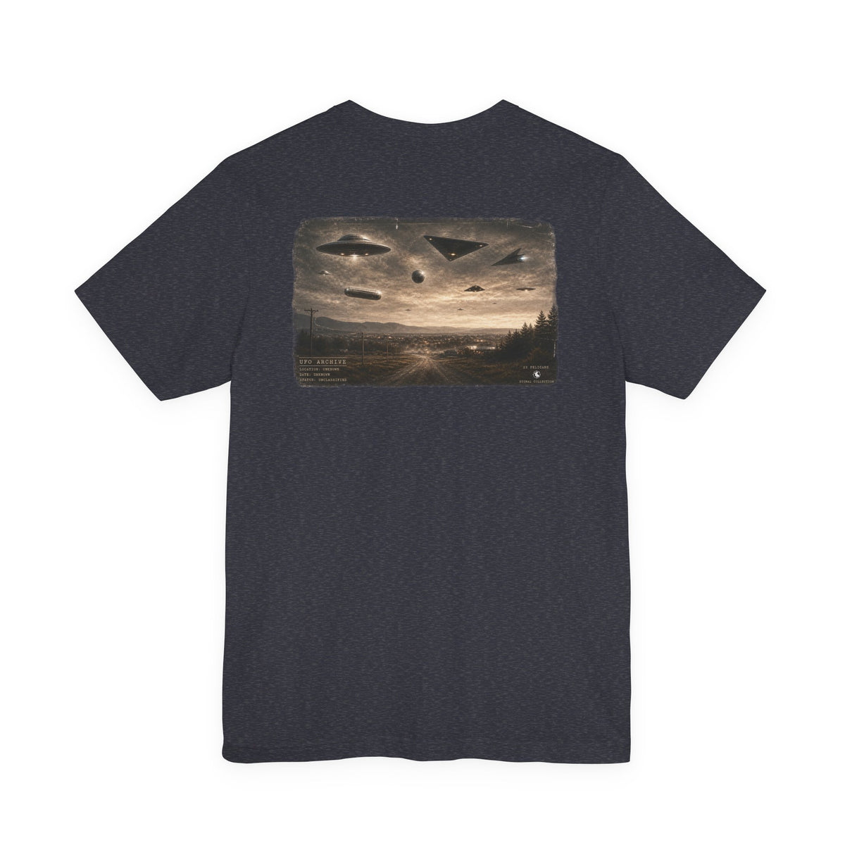 UFO Archive Tee | Unclassified Aerial Sightings Shirt | Tic Tac & Saucer Formation | 23 Pelicans