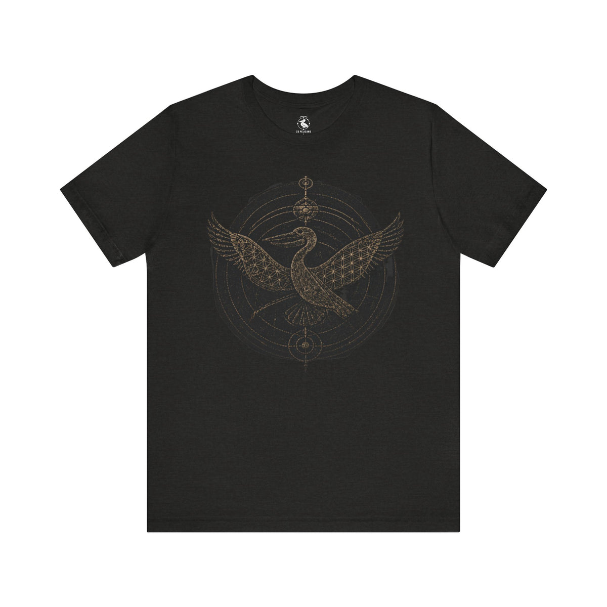 23 Pelicans Crop Circle Tee | Sacred Geometry Pelican Shirt | Premium Mystery Streetwear - fainted variant