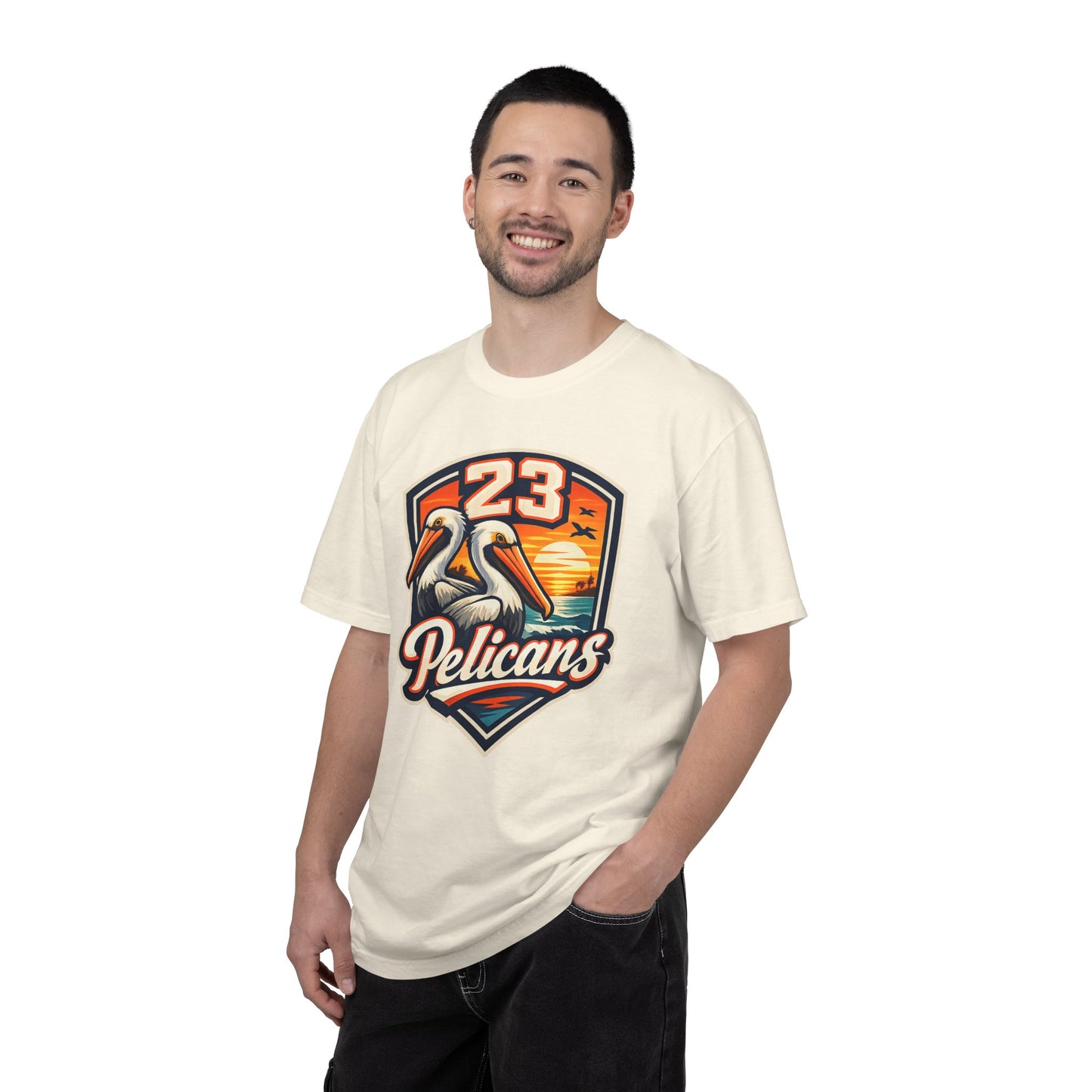 Spirit 23 Tee – Pelicans & Palm Graphic T-Shirt | Pelican Signal | 23 Pelicans