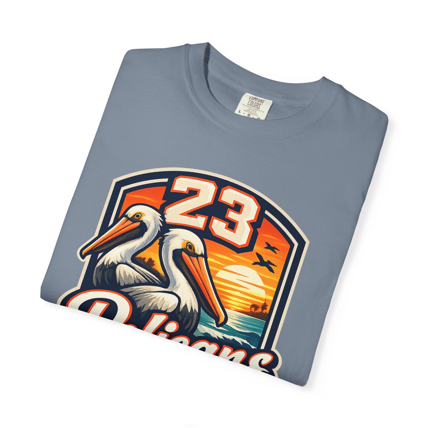 Spirit 23 Tee – Pelicans & Palm Graphic T-Shirt | Pelican Signal | 23 Pelicans